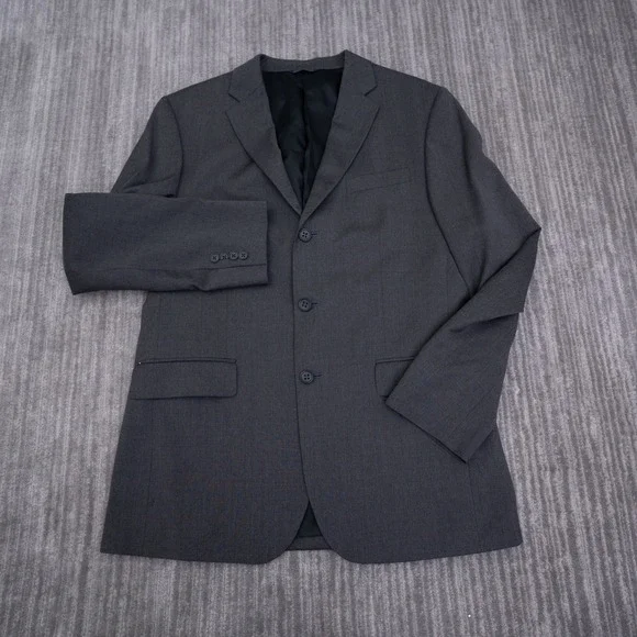 Banana Republic Modern Wool Blazer Men 42R Charcoal Gray 3-Button Suit Jacket