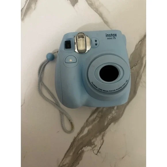 Fujifilm Instax Mini 7S Instant Film Camera Powder Blue with Wrist Strap