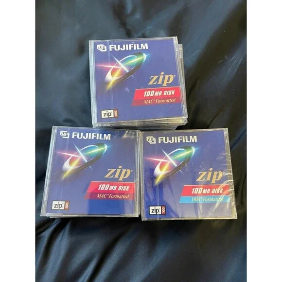 19x Lot of‎ 19 Fujifilm 100MB Zip Disk IBM MAC Formatted NEW