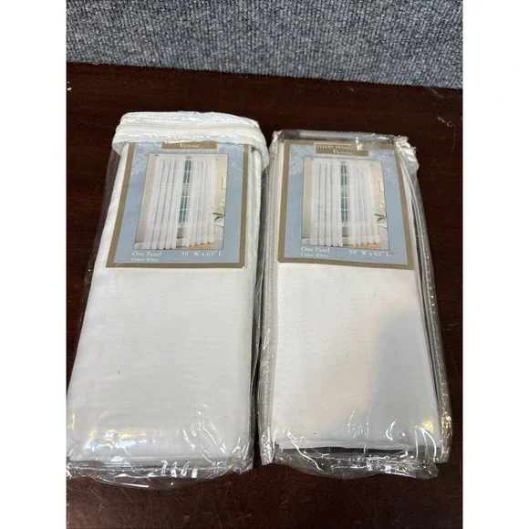 2~NEW Ellery Homestyles Victoria Sheer 2 Panels White 59
