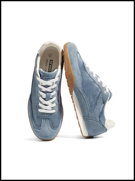 Retro Casual Fashion Sneakers Anti-Slip Walking Shoes with Beaded Shoelace