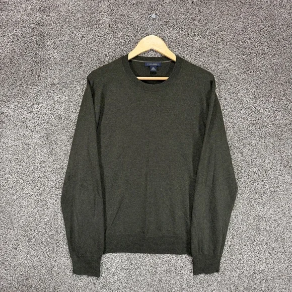 Banana Republic Sweater Mens XL Green Silk Cashmere Crewneck Pullover Old Money