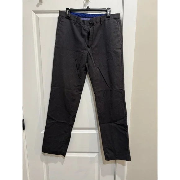 Banana Republic Non Iron Modern Slim Fit Pants Mens 33x34 Gray Flat Front