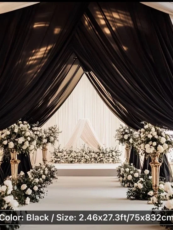Elegant Black Drapery Backdrop for Home Accents