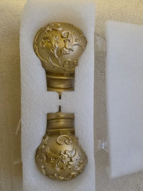 Ornate Decorative Finial Pair in Gold