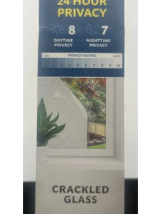 Gila Glass Scenes Crackled Glass Decorative Window Film 3ft x 6.5ft New 50146251
