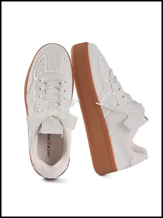 Lace-Up Chunky Platform Sneakers with Arch Support Memory Foam Sole