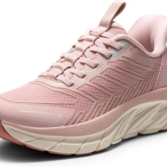 Women's Pink Walking Shoes Comfort Breathable Non-Slip Gym Training Sneaker