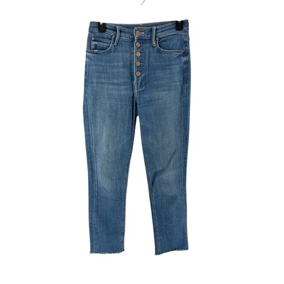 MOTHER Women's Beginers Luck The Pixie Dazzler Ankle Fray Jeans Size 25