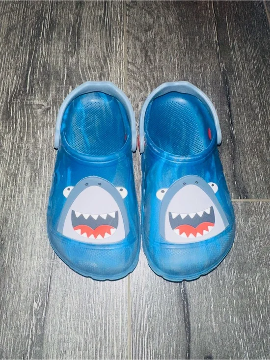 Kids Blue Shark Clogs - Comfortable Slip-On Water Shoes