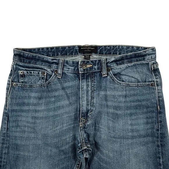 Banana Republic Slim Straight Jeans Medium Wash Denim 100% Cotton Mens 32x32