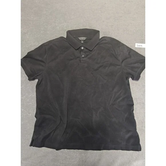 Banana Republic Luxe Touch Performance Polo Shirt Mens Large Black Stretch Golf