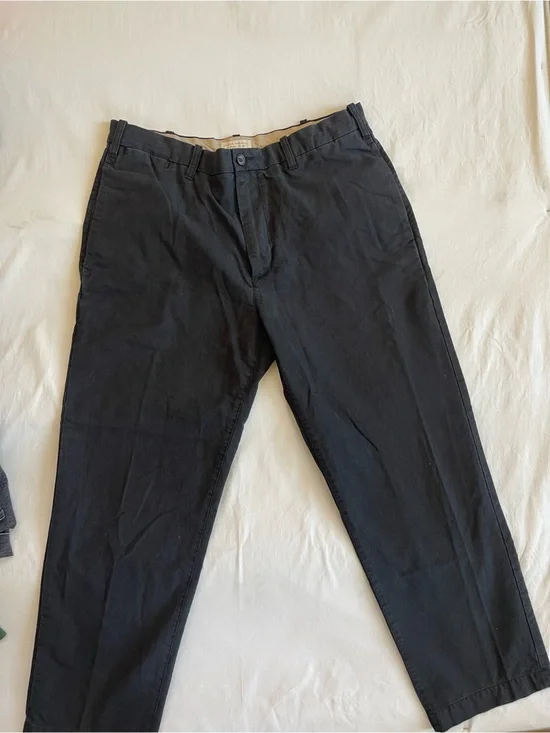 Banana Republic Mens Chino Pants Black Straight Leg Cotton Twill 36/30