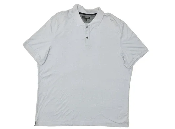 Banana Republic Luxury Touch Polo Shirt Men XXL Light Gray Short Sleeve 100% Cot