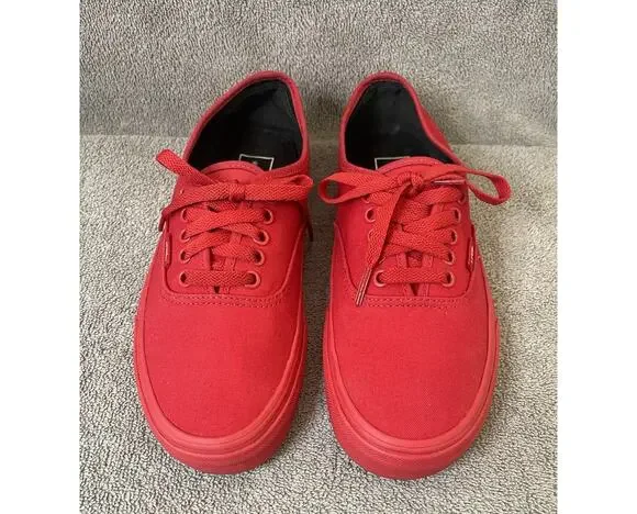 Vans Off The Wall Red Low-Top Casual Sneakers Size Women's 8.5, Men 7
