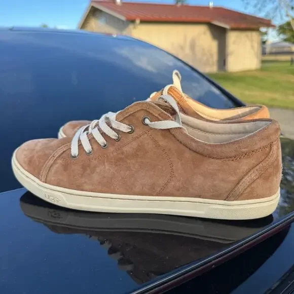 UGG Tomi Sneakers Womens 11 Brown Suede Lace Up Comfort Shoes 1005484