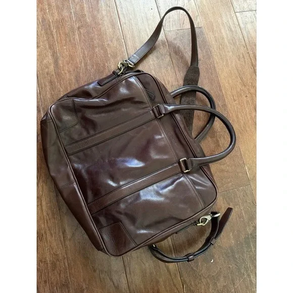 Coach Bleecker Slim Briefcase Mahogany Brown Leather Laptop Bag 70777 Mens Mens