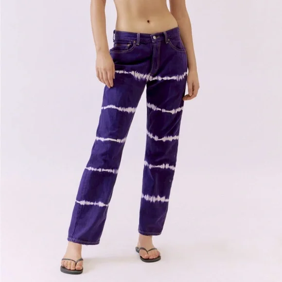 NWT Levi's Purple Tie Dye Bleach Striped Jeans