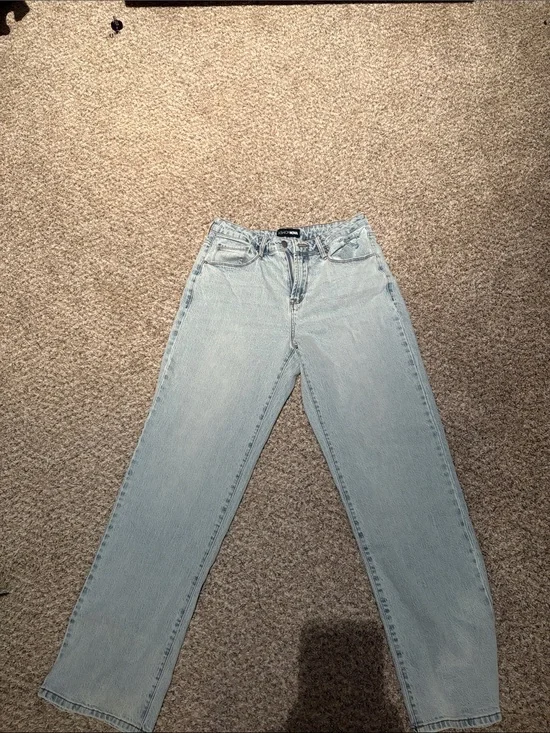 Fashion Nova Light Blue High-Waist Straight Leg Women’s Jeans