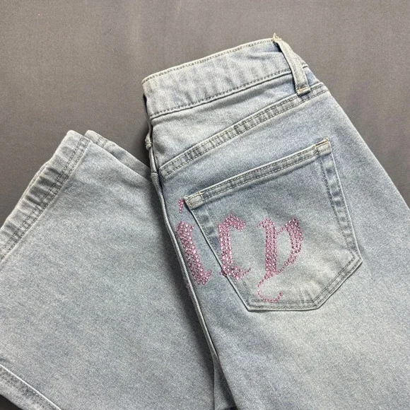 Juicy‎ Couture Light Blue Wide Leg Jeans Flare Denim Size 5/27 Abbod Style