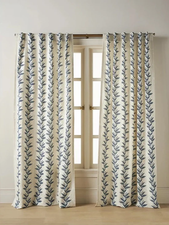 Anthropologie Calista Screen-Printed Floral Curtain