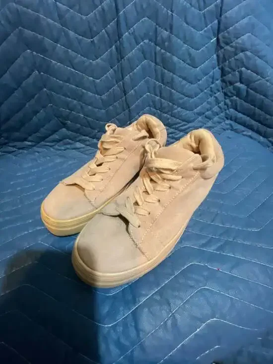 Brash Women's Light Pink Suede Lace-Up Fashion Sneakers