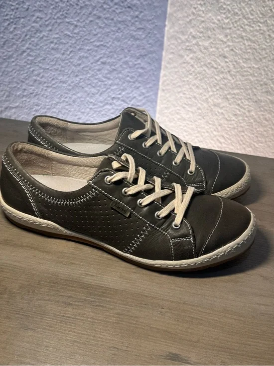 Josef Seibel Leather Comfort Sneakers Gray EU 38 US 7.5 Lace Up