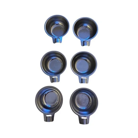 Livmore Measuring Cup Set of 6 Silver Stackable‎ Prep Cups Pour Spout stainless