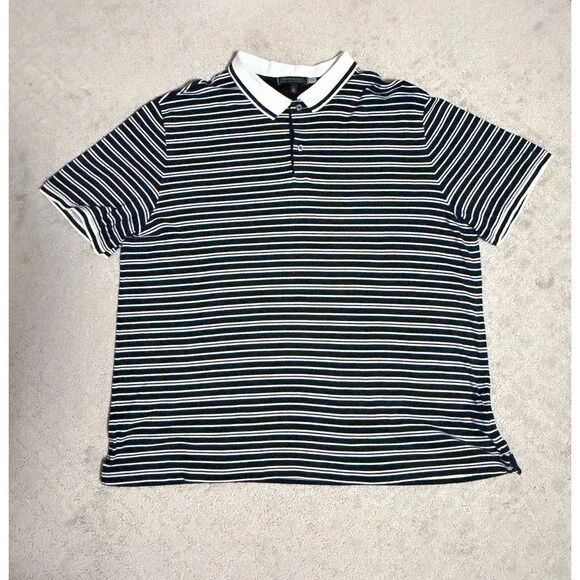 Banana Republic Black and White Strip Polo Shirt