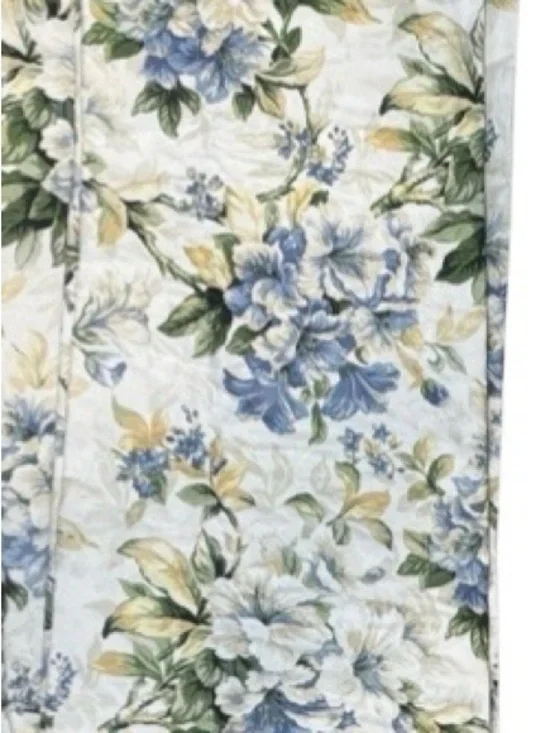 Vtg Laura Ashley Blouson Valances Set 4 85 X15 JOSEPHINE Floral cream blue green