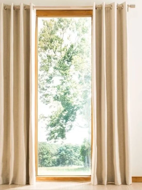 Safavieh Nealonia Linen Light Filtering Grommet Panel ivory Geometric 52x96 ONE