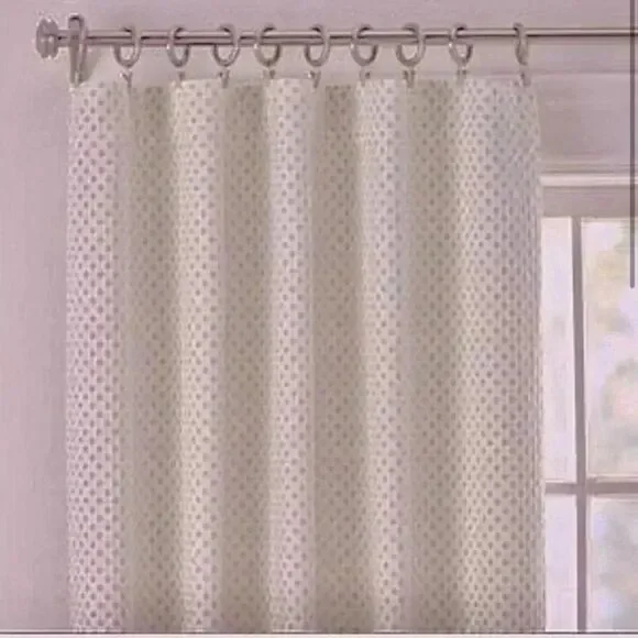 Pottery Barn Kids Audrey Chenille Dot Curtain Pole Panel Drape 44 x 63 Pink