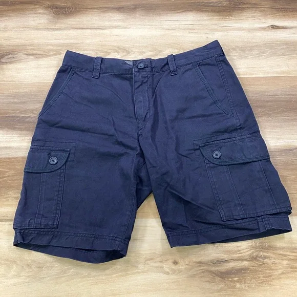 Banana Republic Cargo Shorts Mens 33 Heritage Cotton Utility Navy Blue Outdoor