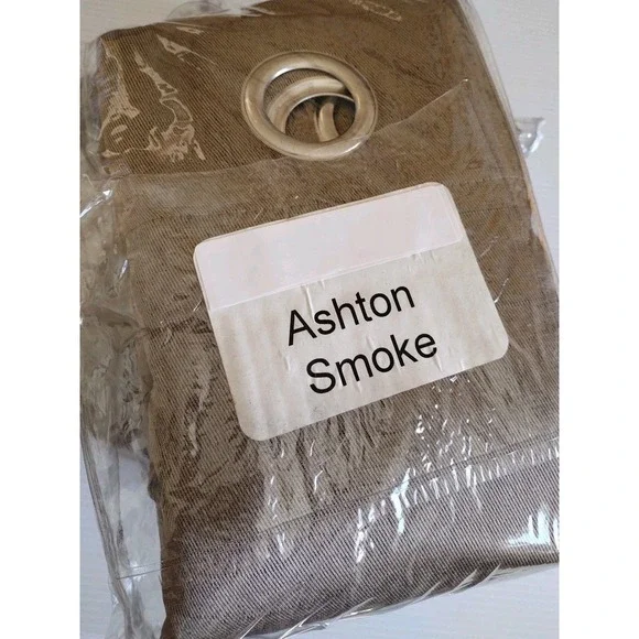 Ashton window curtain panel grommets Smoke 2 pack 50x78 Heavyweight‎ Blackout