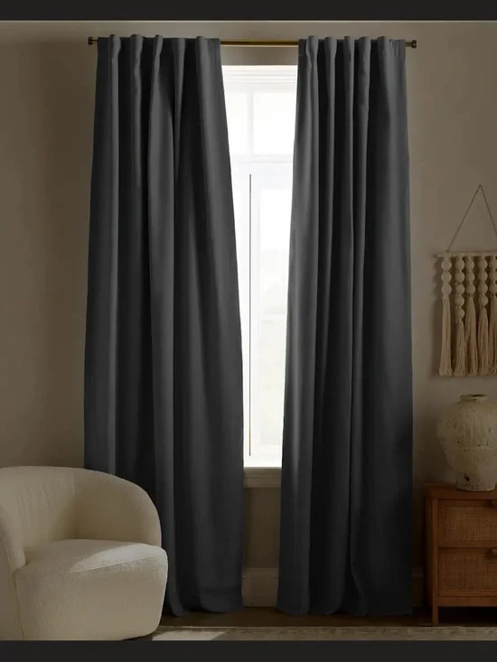 Quince Charcoal Blackout Curtain Panels - 2-Pack BRAND NEW!