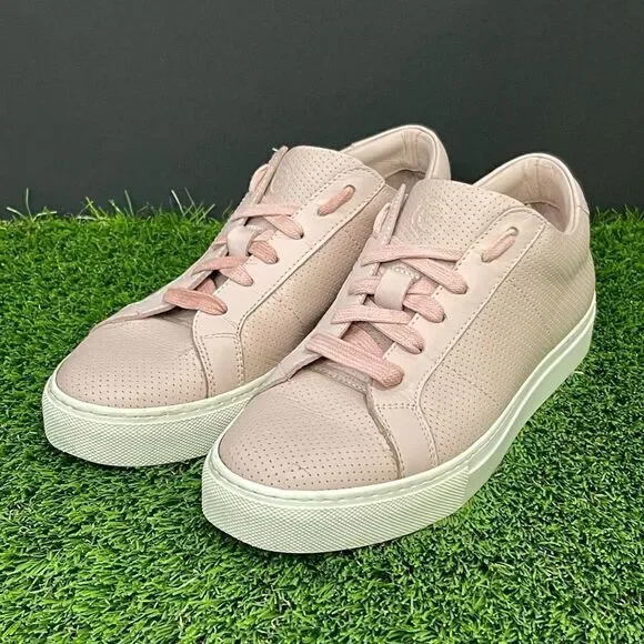 GREATS Brooklyn Pink Leather Perforated Sneakers. Size  Women’s 9.5.