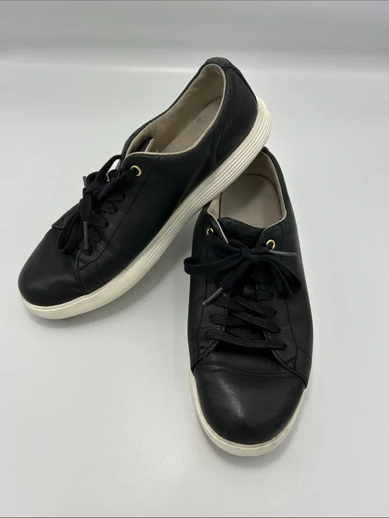 Cole Haan Grand Crosscourt Black Leather Sneakers Size 6B