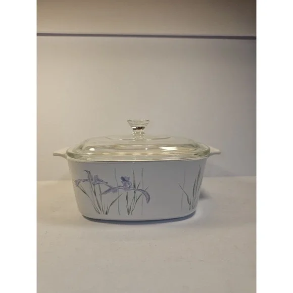 Corning Ware SHADOW IRIS A-1 1/2-B Casserole Dish 1 1/2 Liter Pyrex Lid Chip🇺🇸