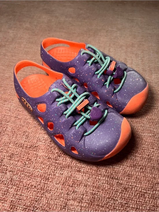 KEEN Rio Kids' Size 10 Purple & Orange Rubber Water Shoes Sandals Closed Toe