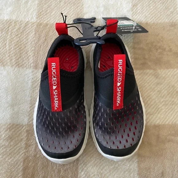 Kids Black and Red Slip-On Water Shoes NWT