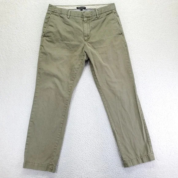 Banana Republic Emerson Chino Pants Mens 32x30 Olive Green Straight Leg Cotton