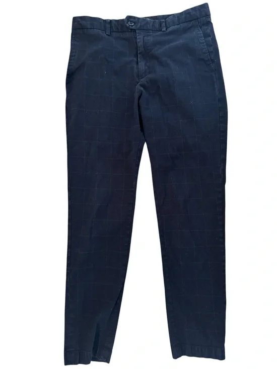 Banana Republic Navy Windowpane Slim Chinos
