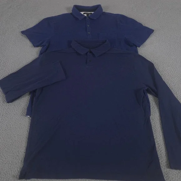 LOT OF 2 Banana Republic Polo Shirt Mens XL Navy Don't-Sweat-It Luxe Touch Pique