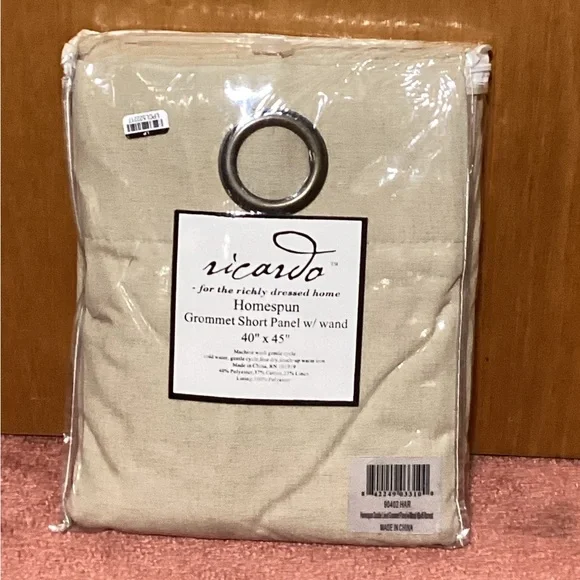 Plow & Hearth Insulated Grommet Top Short Curtain Panel - Harvest Solid