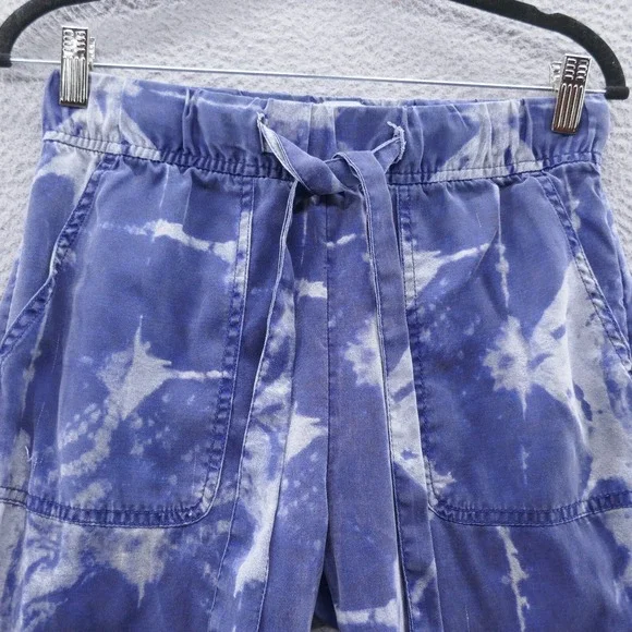 Nicole Miller Blue Tie Dye Lyocell‎ Joggers Womens Small Elastic Waist