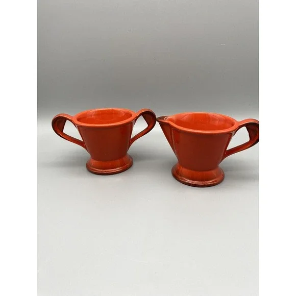 Vintage Metlox Poppytrail Rooster Creamer And Open Sugar Made In‎ USA