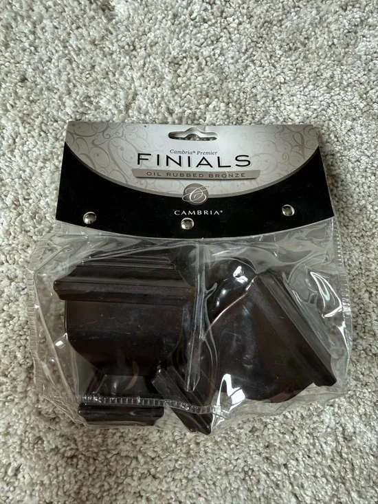 Finials Oil Rubbed Bronze Curtain Rod Finials - Dark Bronze