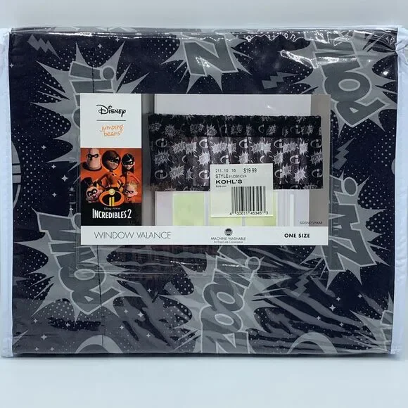 The Incredibles 2 Disney‎ Pixar Window Valance Super Hero Curtain Bedroom Decor