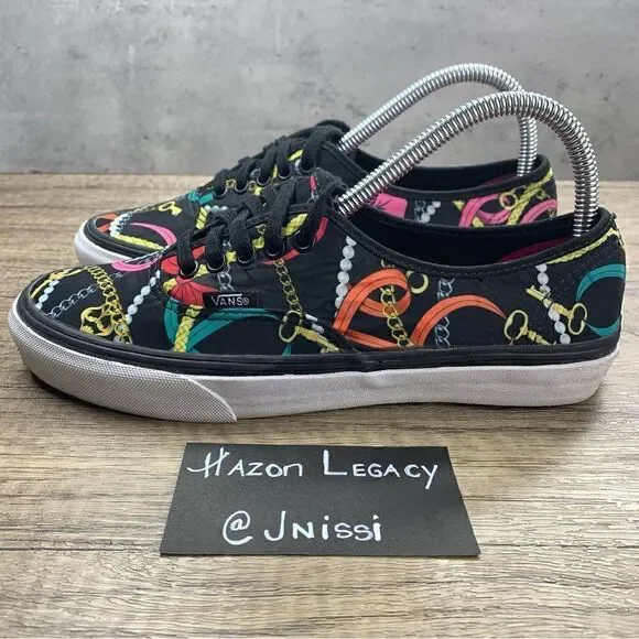 Vans~Women's~Authentic Slim‎ Classic Jewels~Black/Multicolor~Sneakers~Size 7.5