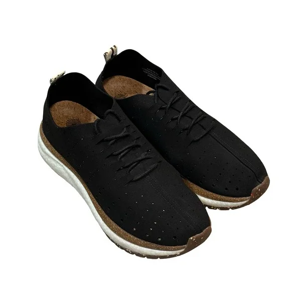 OTBT Alstead Perferated Black Textile Calf Hair Cow Print Sneakers Womens 9M‎